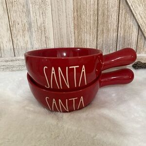 Rae Dunn Christmas Santa Bowls with Handles